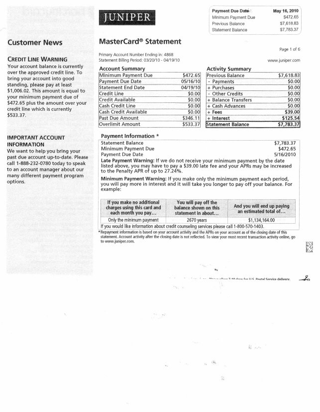 $1.1M to Settle an $8K Credit Card Debt?